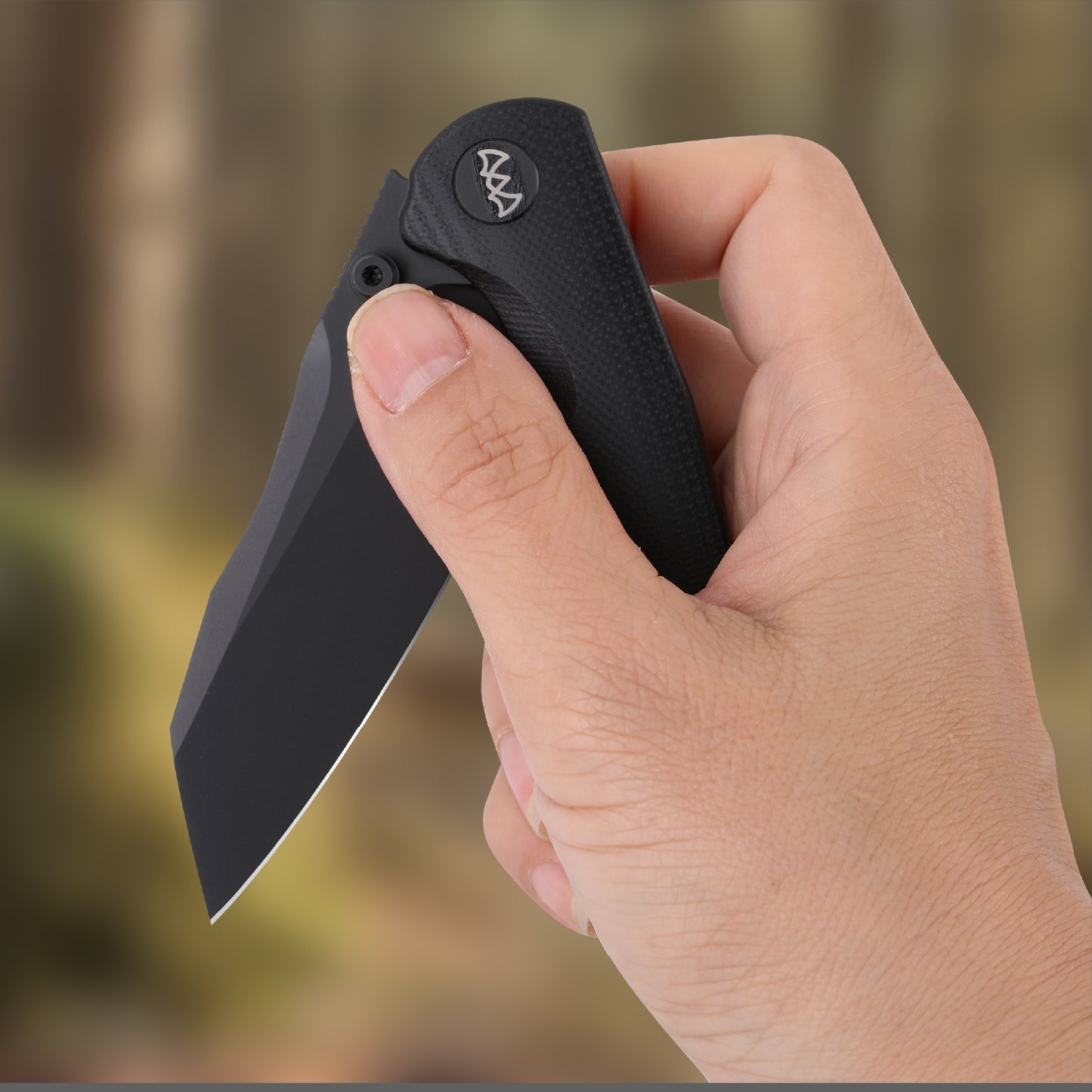 Wixco Axor WX15-A – 3.35" 14C28N Modified Sheepfoot Black G10 Liner Lock Knife