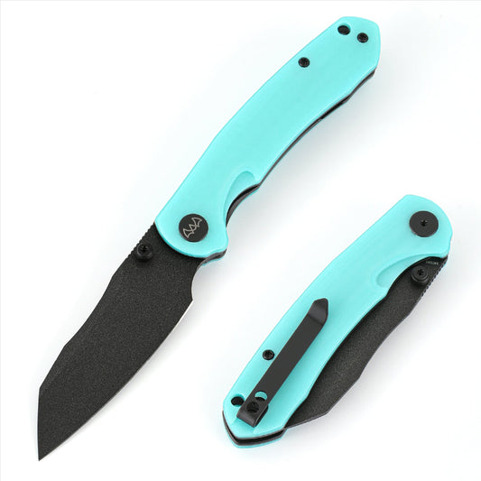 Wixco Axor WX15-C â€“ 3.35" 14C28N Modified Sheepfoot Blue G10 Liner Lock Knife