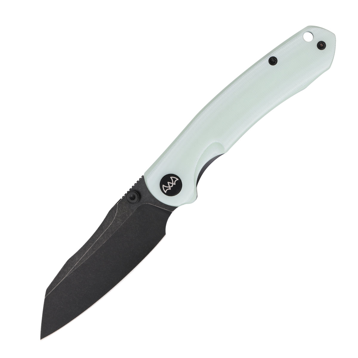 Wixco Axor WX15-D – 3.35" 14C28N Modified Sheepfoot White Jade G10 Liner Lock Knife