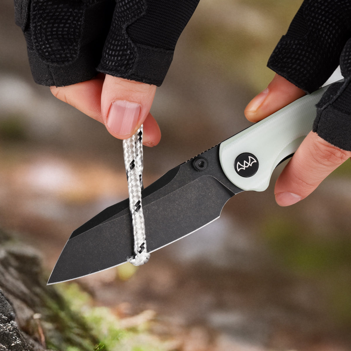 Wixco Axor WX15-D – 3.35" 14C28N Modified Sheepfoot White Jade G10 Liner Lock Knife