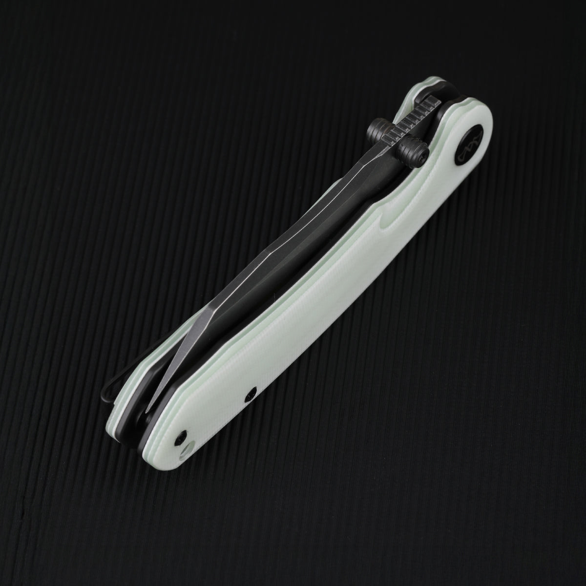 Wixco Axor WX15-D – 3.35" 14C28N Modified Sheepfoot White Jade G10 Liner Lock Knife