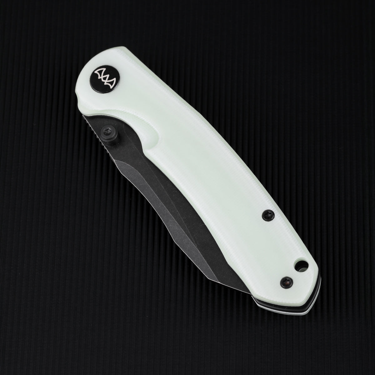 Wixco Axor WX15-D – 3.35" 14C28N Modified Sheepfoot White Jade G10 Liner Lock Knife