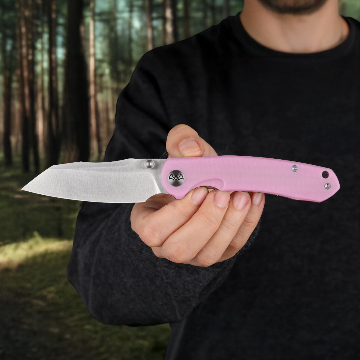 Wixco Axor WX15-E – 3.35" 14C28N Modified Sheepfoot Pink G10 Liner Lock Knife