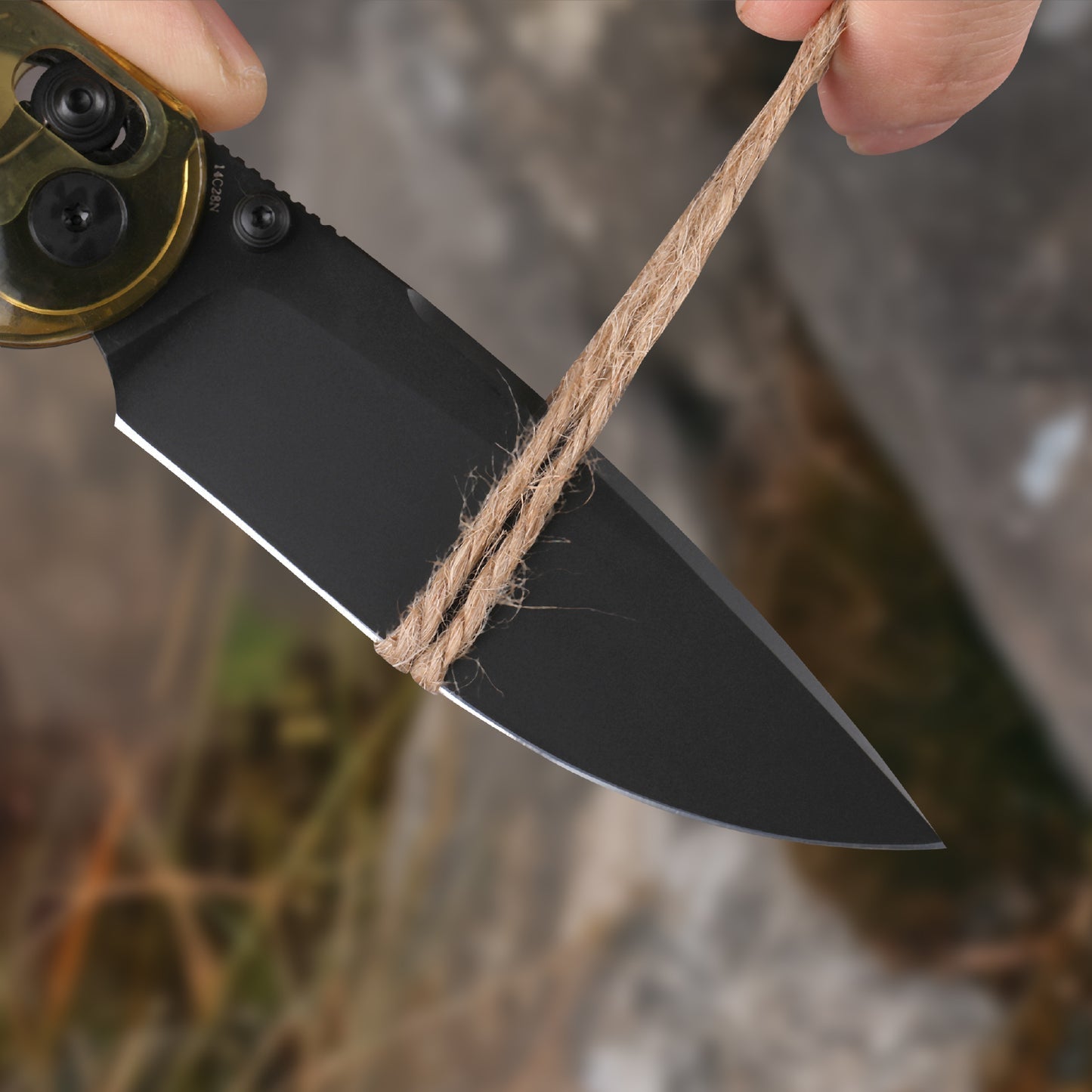 Wixco Drax WX10-C – 3.23" 14C28N Drop Point Crossbar Lock Ultem Knife
