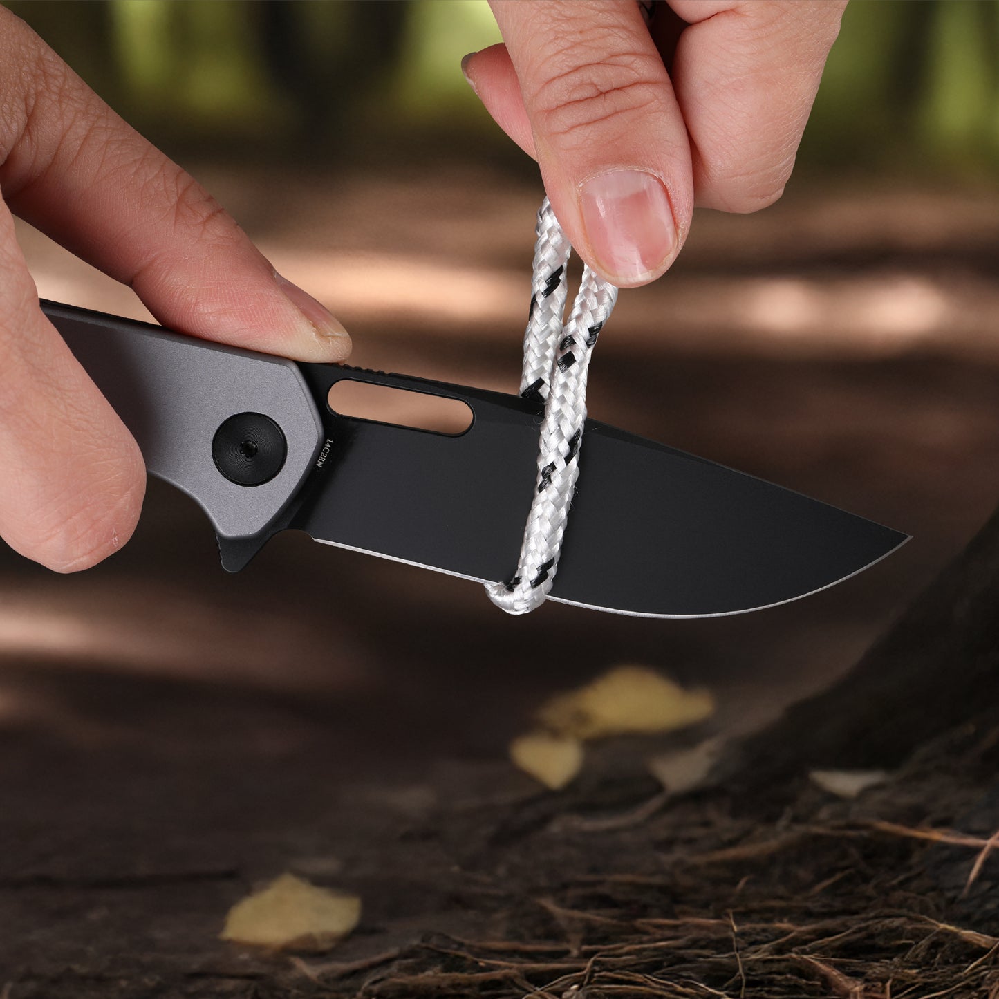 Wixco Pexston WX12-B – 3.3" 14C28N Clip Point Grey Aluminum Liner Lock Knife