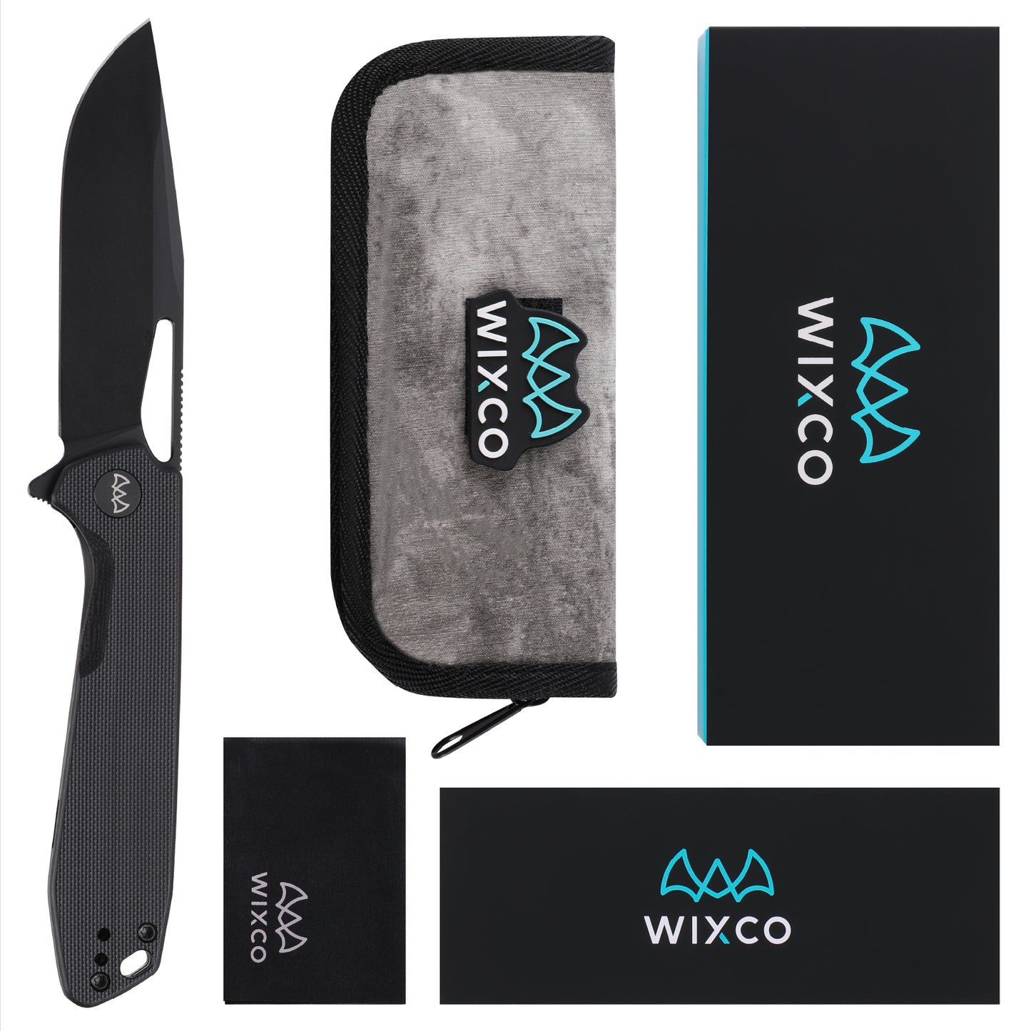 Wixco Ragnar WX11-A – 3.5" 14C28N Black G10 Liner Lock Flipper Knife