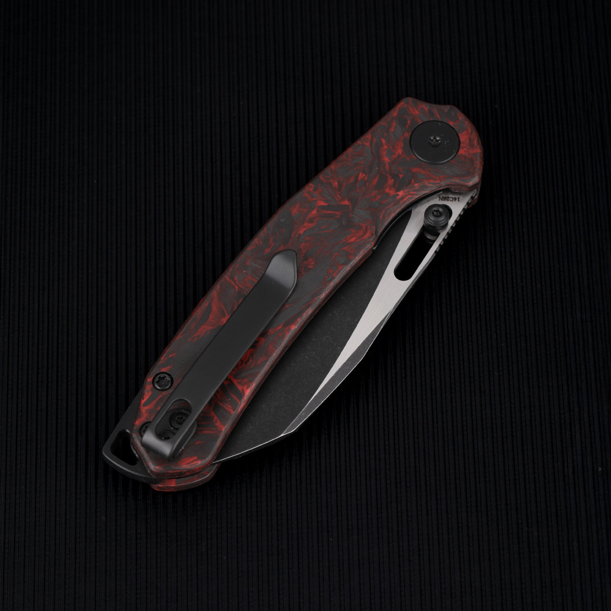Wixco Wortex WX16-E – 3.1" 14C28N Liner Lock Red Carbon Fiber Knife