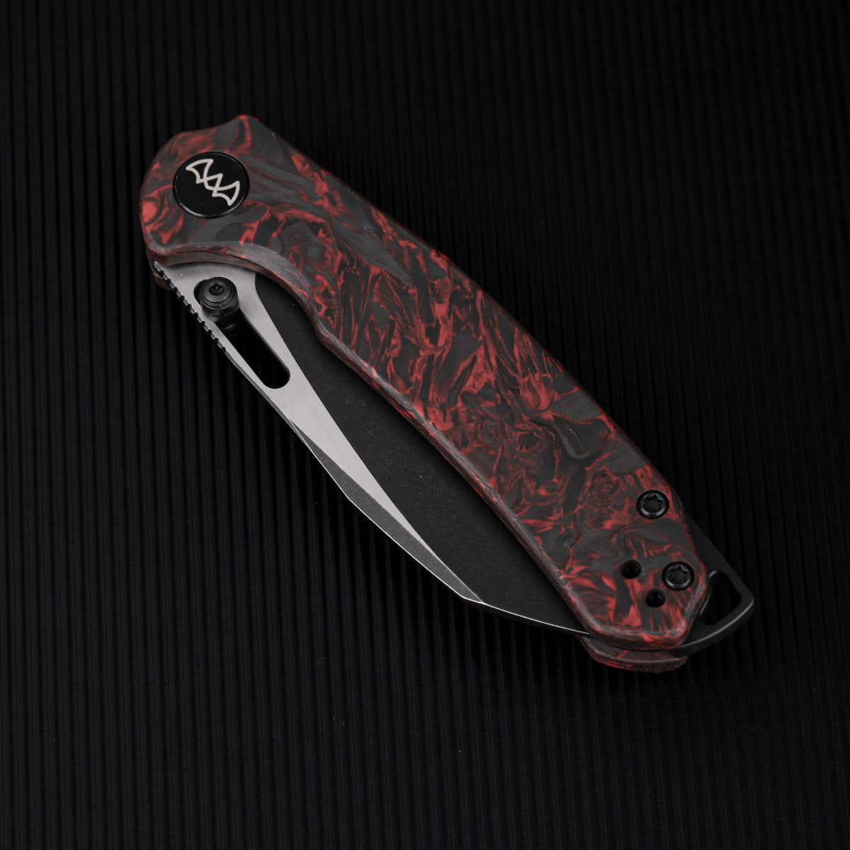 Wixco Wortex WX16-E – 3.1" 14C28N Liner Lock Red Carbon Fiber Knife