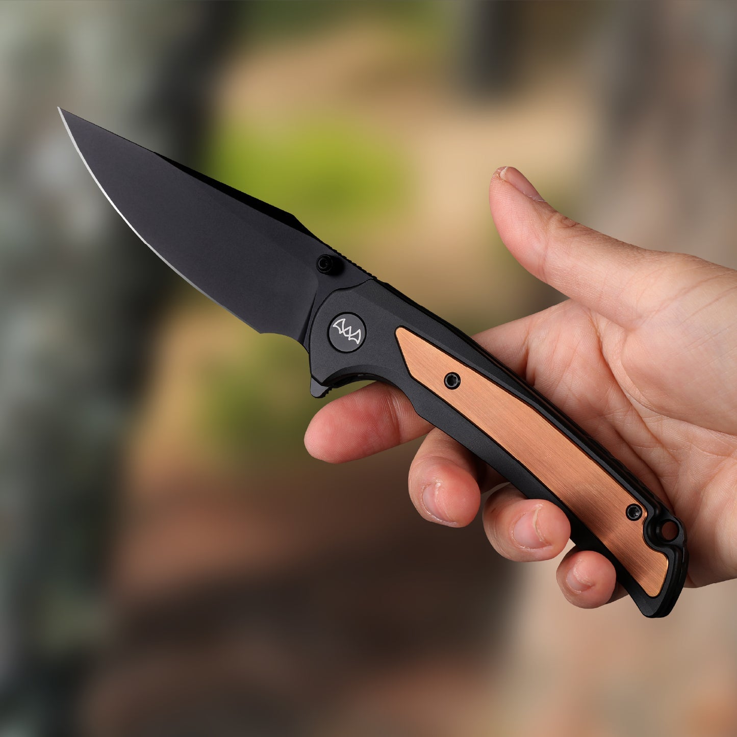 Wixco WX14-C – 3.6" 14C28N Black Aluminum Liner Lock Flipper Knife