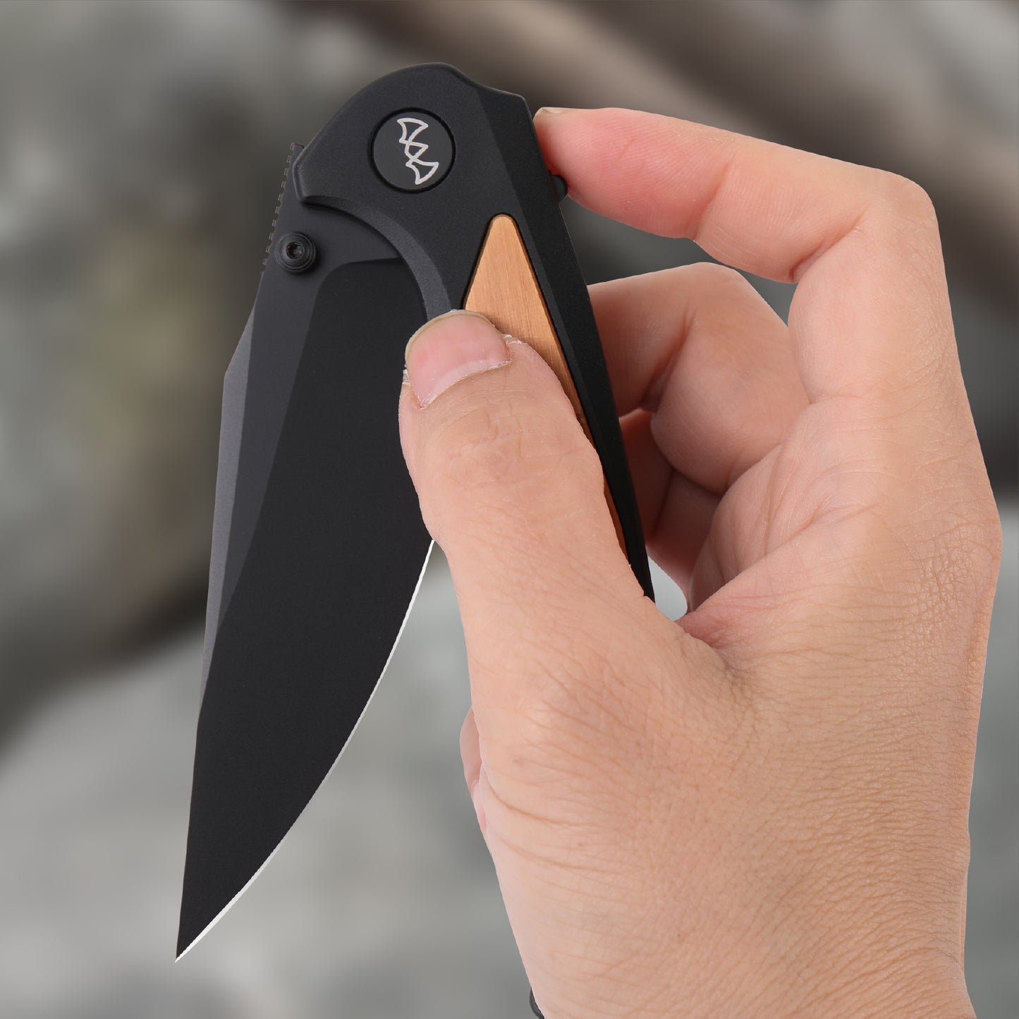 Wixco WX14-C – 3.6" 14C28N Black Aluminum Liner Lock Flipper Knife