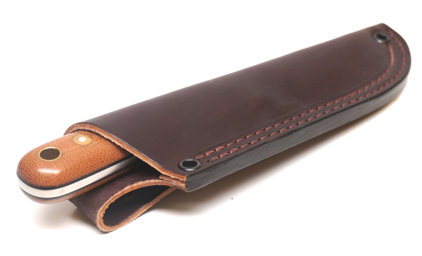 Battle Horse Knives Woodsman Pro Fixed Blade Knife - Natural Micarta Handle With Black Liners (3 5/8 Inch Blade)