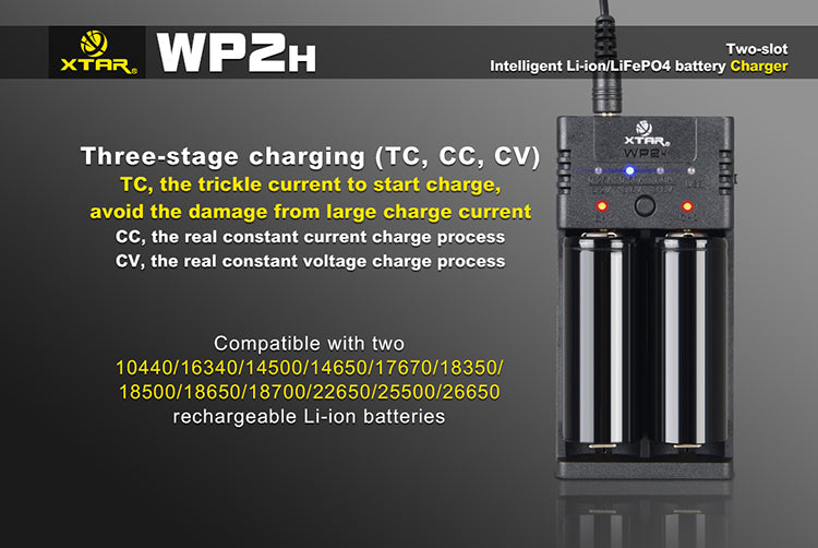 Xtar WP2H Intelligent Li-ion/LiFePO4 Battery Charger
