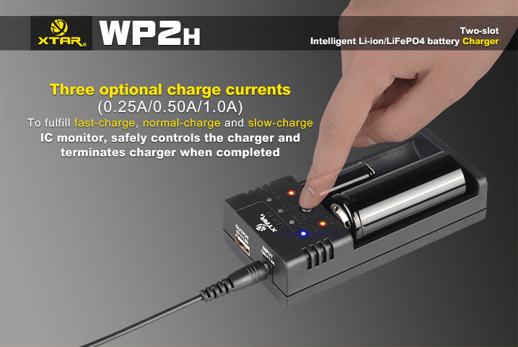 Xtar WP2H Intelligent Li-ion/LiFePO4 Battery Charger