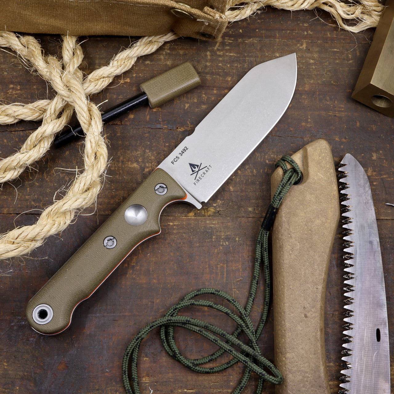 White River Firecraft FC5 (WRFC5) front view – 5″ CPM S35VN drop point survival fixed blade knife