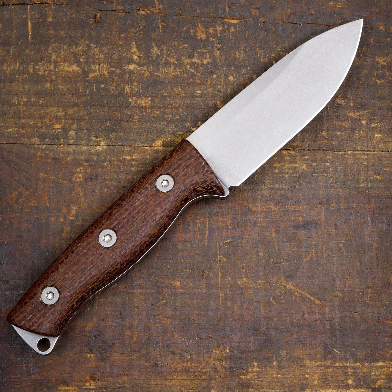 White River Ursus Cub WRUR35-BNA blade detail – stonewashed CPM MagnaCut drop point