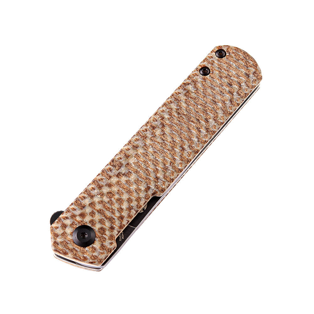Kansept Foosa X2020T2 blade detail – black TiCn 154CM tanto