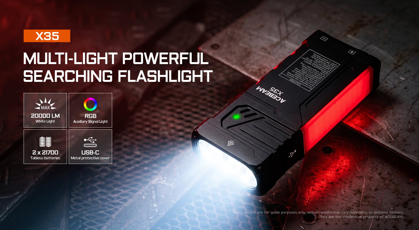 Acebeam X35 feature overview – dual switches and detachable handle