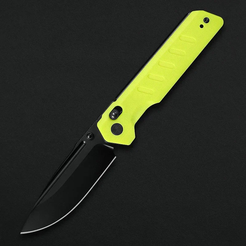 Critical Strike X504-YEBF front view – 3.39" Black VG10 folding knife