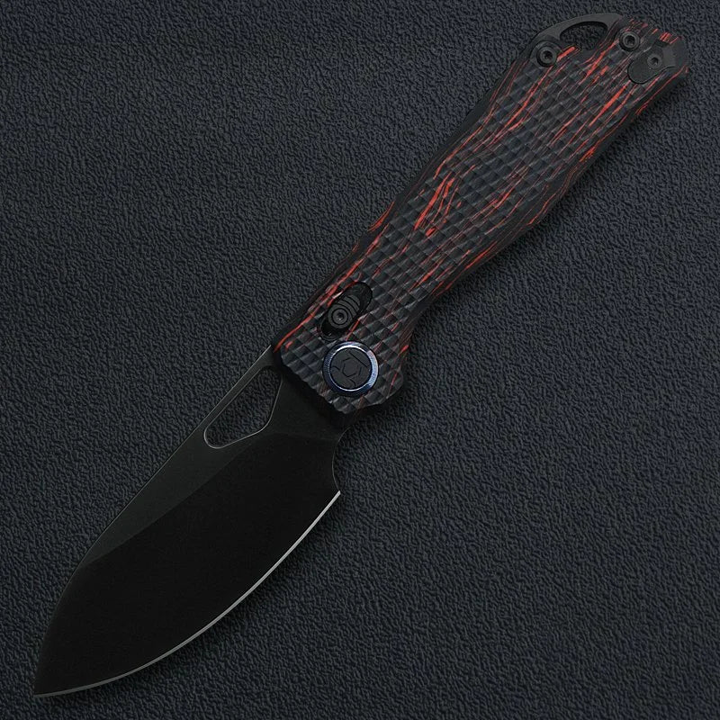 Kunwu Pulsar XL X705XL-A2 front view, 3.88″ DLC ELMAX folding knife