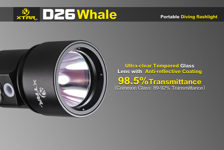 XTAR D26 Whale CREE XM-L U3 1000 Lumen 1x 18650/18700/26650 Diving Light