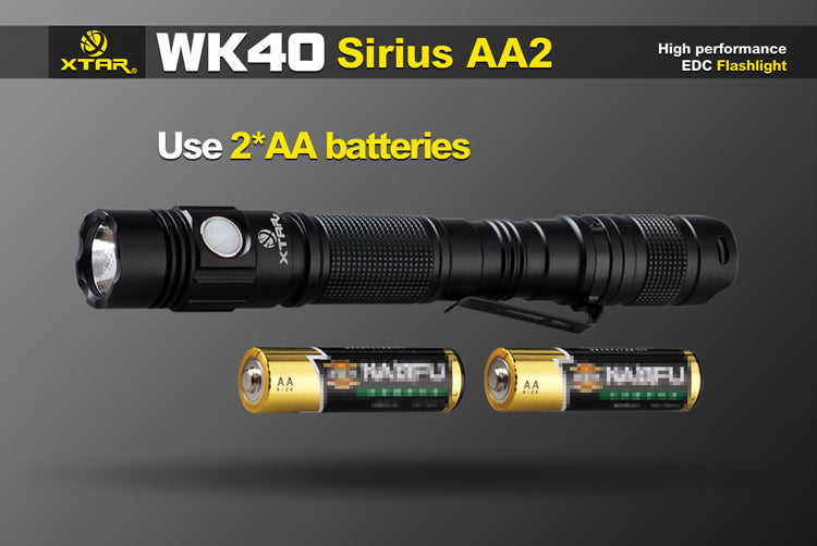 XTAR WK40 Sirius AA2 220 Lumen 2 x AA Flashlight