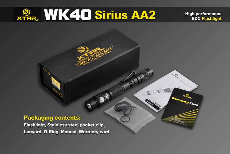 XTAR WK40 Sirius AA2 220 Lumen 2 x AA Flashlight