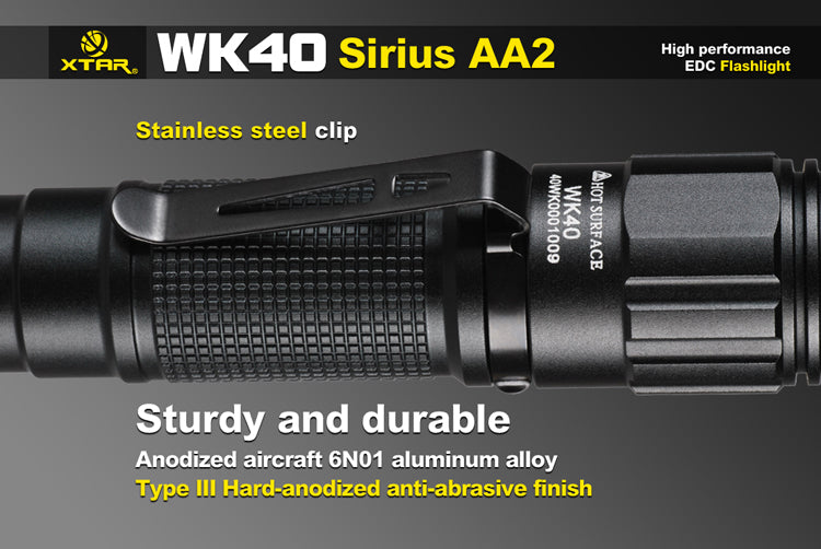 XTAR WK40 Sirius AA2 220 Lumen 2 x AA Flashlight