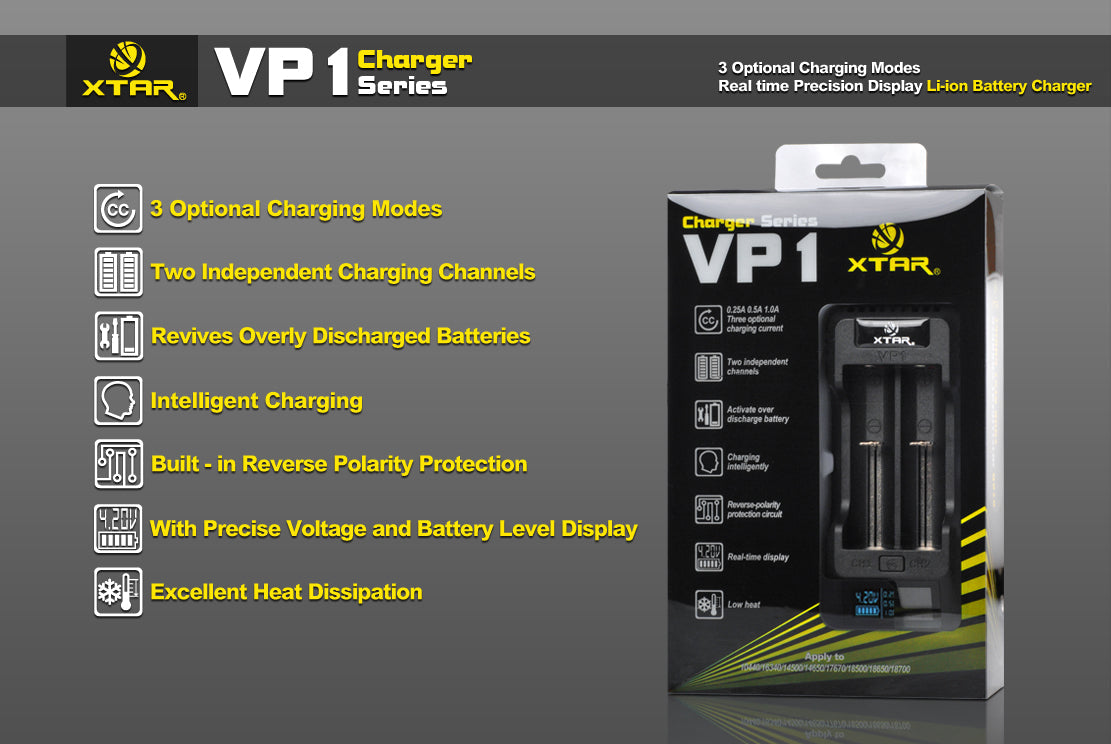 XTAR VP1 Real Time Digital Display Lithium Ion Battery Charger