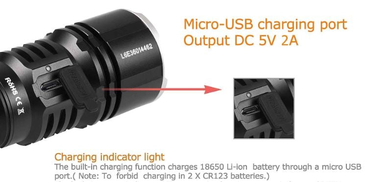 Acebeam L16 2000 Lumen XHP 35 HI LED - Over 1,978 Feet of throw