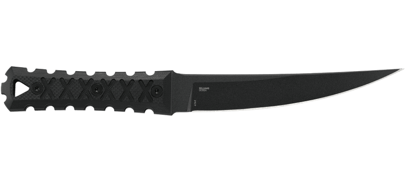 CRKT HZ6 Fixed Blade Knife James Williams Design 2927 6.50" SK-5 Carbon Steel Black G10 Handles