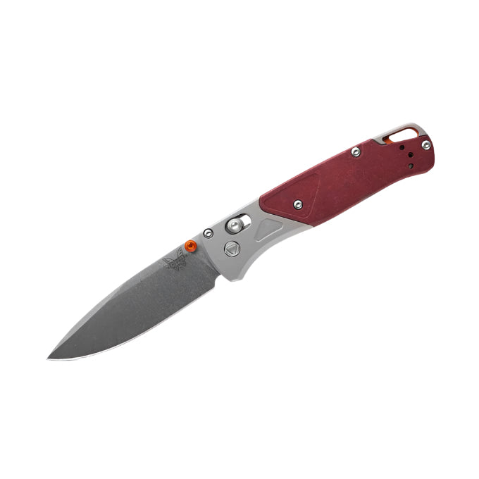 Benchmade Bugout 535-09 AXIS Lock 3.24" Stonewash CPM-S90V Grey/Redstone Aluminum & Richlite Handles
