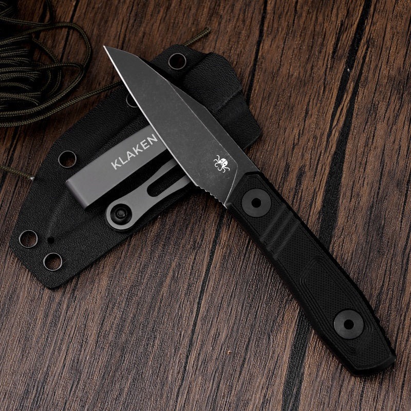 Klaken Z068 Phantom Z068-black with Kydex sheath and metal belt clip