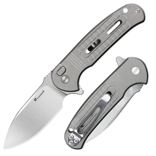 HX Outdoors Rock Sapphire ZD-119S front view – 2.4" 14C28N titanium pocket knife