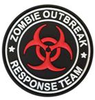 Zombie Outbreak Response Team Morale Patch ZOR-RD front view – 2.36″ round red and black biohazard 3D PVC patch