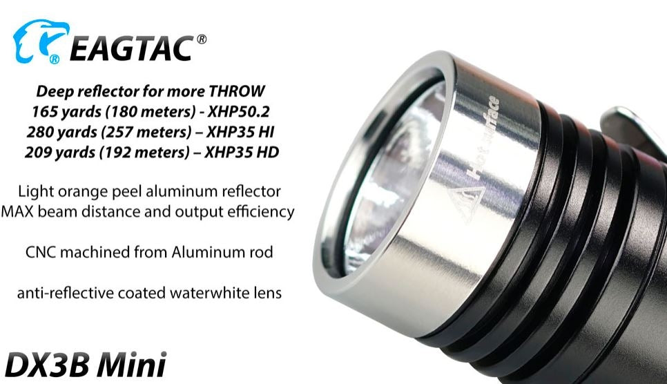 EagleTac DX3B Mini XHP 50.2 J4 LEDs 2310 Lumen Micro-USB Rechargeable - NW