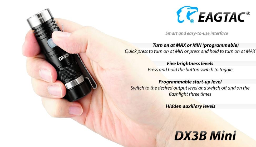 EagleTac DX3B Mini XHP 50.2 J4 LEDs 2310 Lumen Micro-USB Rechargeable - NW