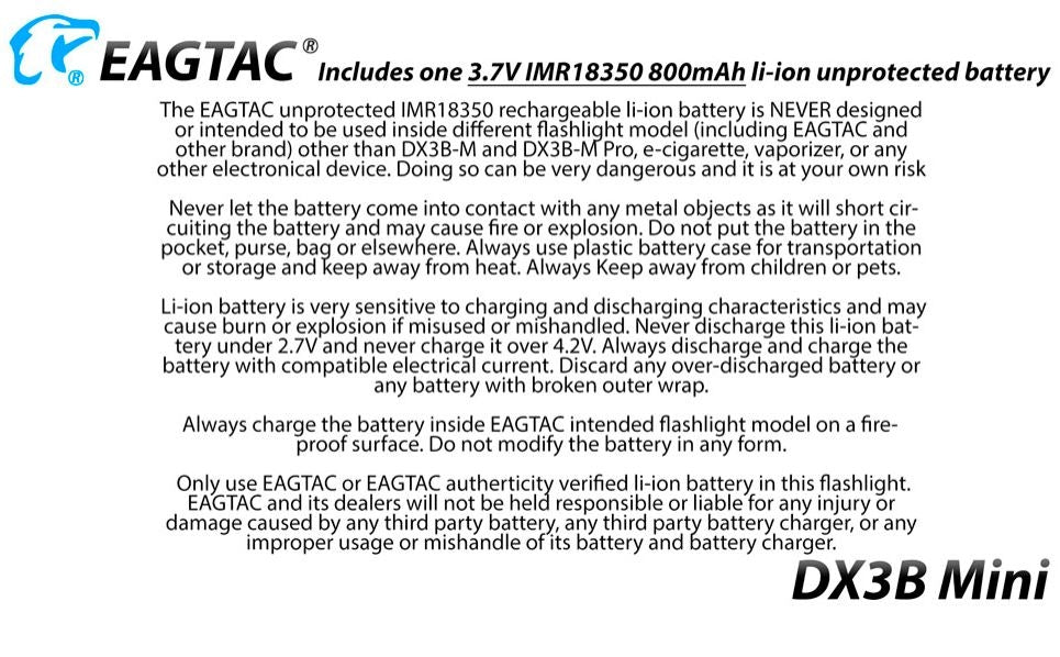 EagleTac DX3B Mini XHP 50.2 J4 LEDs 2310 Lumen Micro-USB Rechargeable - NW
