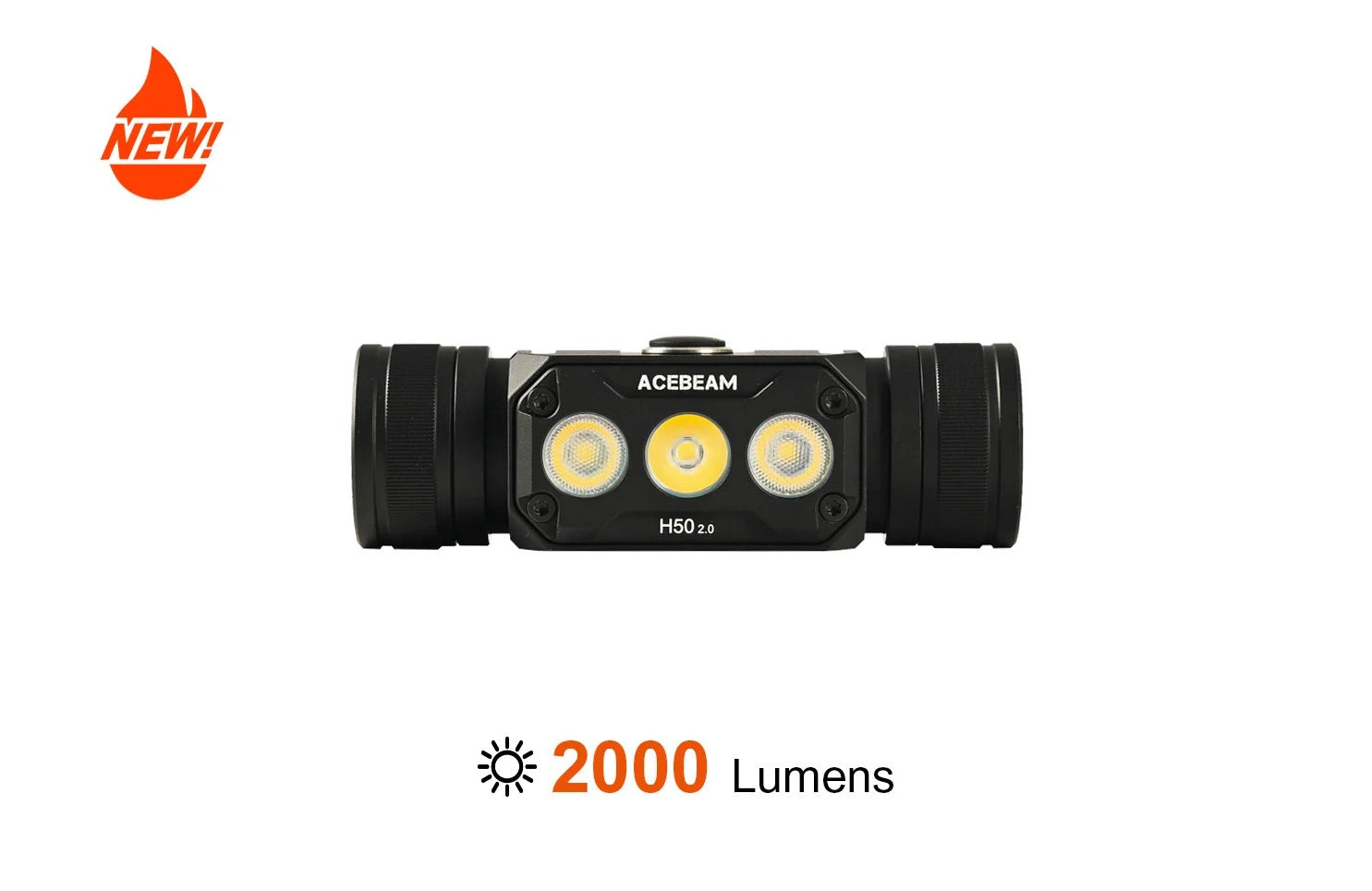 Acebeam H50 2.0 2000 Lumen Headlamp 3 x SST20 5000K Neutral White LEDs ...