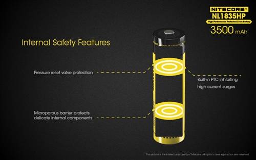 Nitecore 1835HP 3500MAH High Performance Li-Ion 18650 Battery