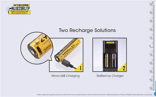 Nitecore Nl1829RLTP Low Temperature Resistant Micro-USB Rechargeable 18650 Li-Ion Battery