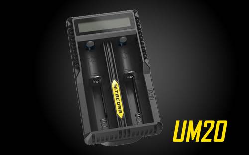 Nitecore UM20 Dual Bay Battery Charger with LCD Display