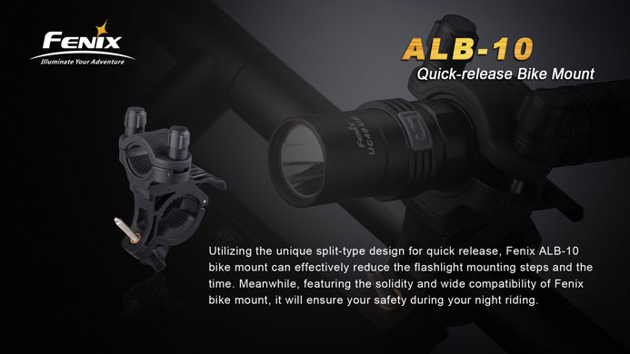 Fenix ALB-10 Quick Release Bike Mount FOR PD12, LD22, LD12, E35, E25, UC40, TK22, TK15