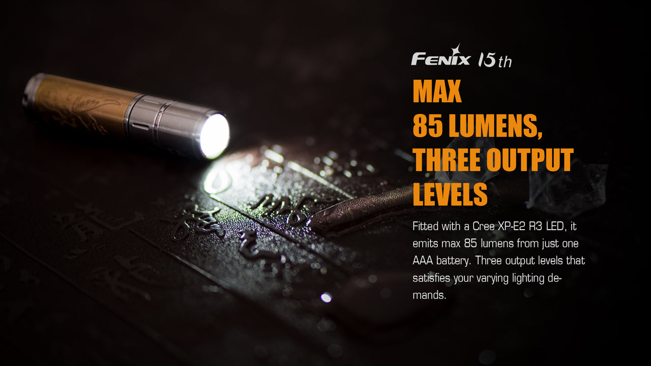 Fenix F15 Anniversary Edition 85 Lumen 1 x AAA Cree XP-E2 R3 LED Flashlight