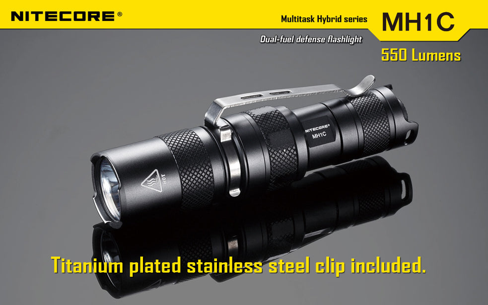 Nitecore Multi Task Hybrid Series MH1C 550 Lumen 1 x CR123 / RCR123 CREE XM-L U2 LED Rechargeable Flashlight