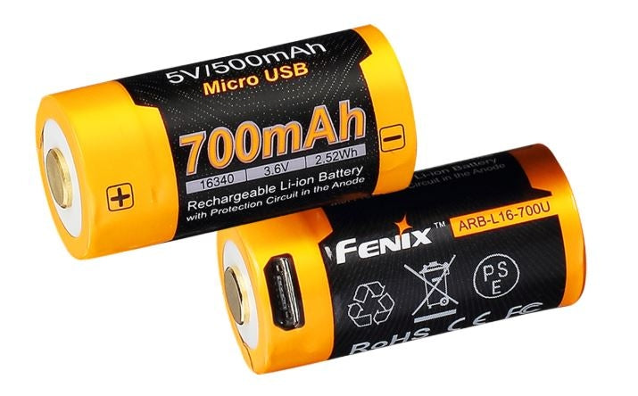 Fenix ARB L16 700U 16340 Built In USB Rechargeable Battery